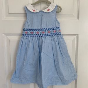 smocked blue dress